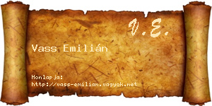 Vass Emilián névjegykártya